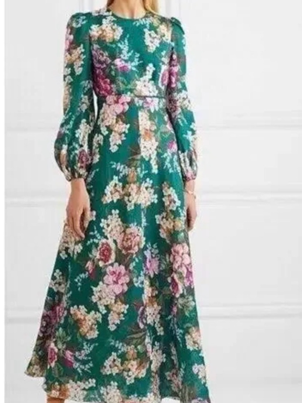 Zimmermann Green Floral Maxi Dress